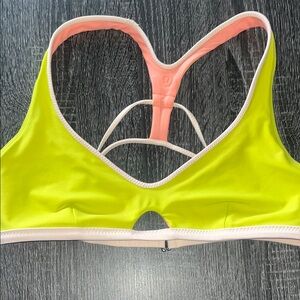 Lululemon Athletica Neon Yellow and Peach Sports Bra / bikini top
